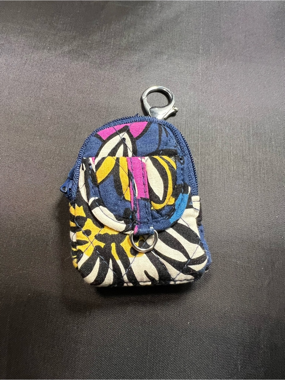 Vera Bradley Mini Backpack Keychain Coin Purse in African Violet